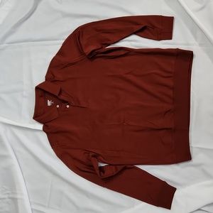 Lands' End Long Sleeve Interlock Polo Shirt with Waistband